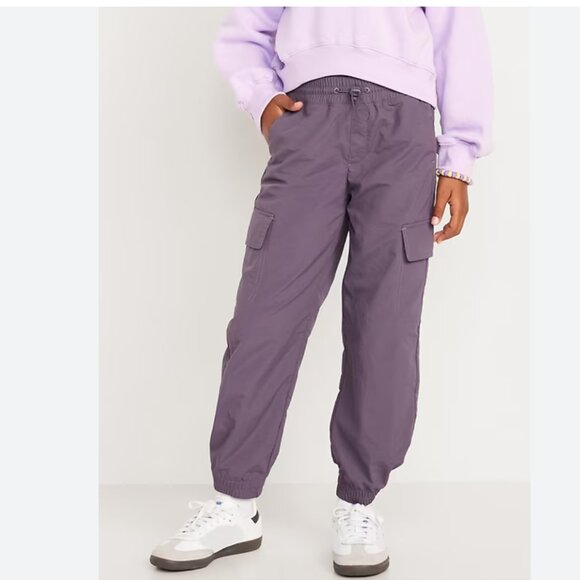 High-Waisted Loose Cargo Performance Pants for Girls (S(6-7)) - Picture 3 of 4